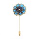 Antique Gold Plated Crystal Flower Brooch Elegant Alloy Pin Women Jewelry