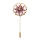Antique Gold Plated Crystal Flower Brooch Elegant Alloy Pin Women Jewelry