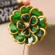 Antique Gold Plated Crystal Flower Brooch Elegant Alloy Pin Women Jewelry