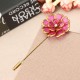 Antique Gold Plated Crystal Flower Brooch Elegant Alloy Pin Women Jewelry