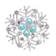 Christmas Gift Simple Pearl Rhinestone Multicolor Snowflake Brooches