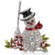 Colorful Crystal Christmas Bell Elk Snowman Brooch Pins Christmas Gift