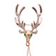 Crystal Deer Green Eyes Tree Artificial Pearl Gift Christmas Brooches