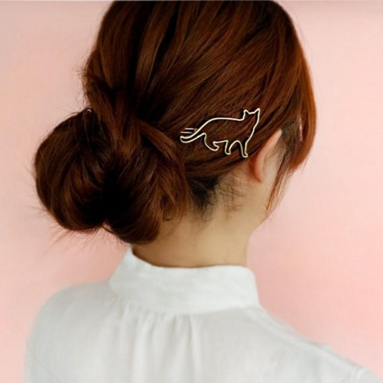 Cute Hollow Cat Hair Clip Girls Hair Accessories Kids Hairpins Minimalist Headwear for Women