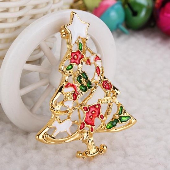 Different Styles  Santa Socks Trees Alloy Christmas Brooch Pins For Christmas