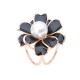 Elegant Black White Flower Pearls Scarf Buckle Brooches Brooch Charm Gift for Women