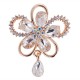 Elegant Crystal Flower Brooch Colorful Scarf Jewelry Clothing Accessories for Her