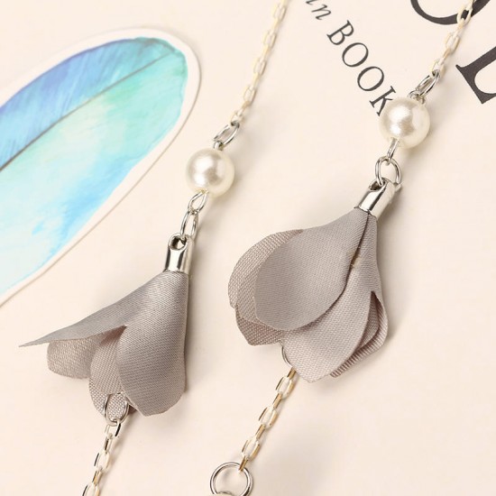 Elegant Hair Band Sweet Flower Pearl Pendant Fake Earrings Headbrand Hair Accessories for Women Girl Elegant Hair Band Sweet Flower Pearl Pendant Fake Earrings Headbrand Hair Accessories for Women Girl