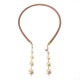 Sweet Hair Band Elegant Pearl Pendant Gemstone Fake Earrings Headbrand Hair Accessories for Women