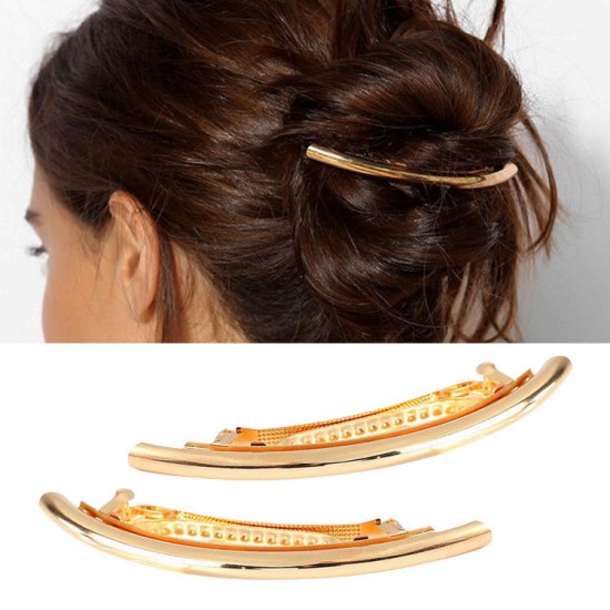 Trendy Hair Clips Alloy Mental Silver Gold Curve Simple Hair Accessories for Women