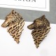 Vintage Copper Alloy Wolf Totem Head Brooch Pin Retro Badge Gift for Men