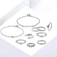 10 Pcs of Gold Silver Plated Artificial Pearl Rings Women Bracelets Jewelry Set
