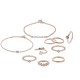 10 Pcs of Gold Silver Plated Artificial Pearl Rings Women Bracelets Jewelry Set