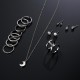 12 Pcs of Gold Silver Plated Rings Crystal Earrings Necklace Jewelry Set