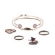 6 PCS of Arrow Rings Feather Chain Crystal Bracelets Jewelry Set