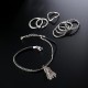 9 Pcs of Gold Silver Plated Rings Women Tassels Bracelets Jewelry Set