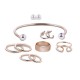 9 Pcs of Trendy Rings Artificial Pearl Earrings Bracelet Women Jewelry Set