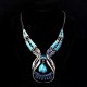 Blue Gems Necklace Crystal Drop Earrings Jewelry Set