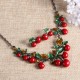 Sweet Red Cherry Earrings Necklace Jewelry Sets Tassel chandelier Earrings Gift for Women Sweet Red Cherry Earrings Necklace Jewelry Sets Tassel chandelier Earrings Gift for Women