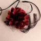 Sexy Mask Crystal Black Lace Gauze Red Flower Ribbon Masks Halloween For Women