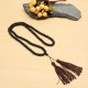 8mm Black Round Volcano Stone Beads Buddhist Necklace Unisex