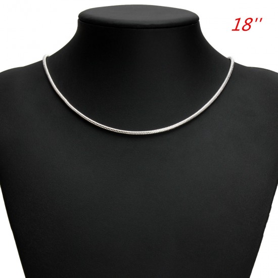 925 Silver Plated 1MM Snake Simple Chain Necklace 16 18 20 22 24 inch