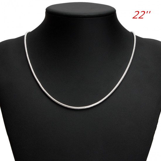 925 Silver Plated 1MM Snake Simple Chain Necklace 16 18 20 22 24 inch