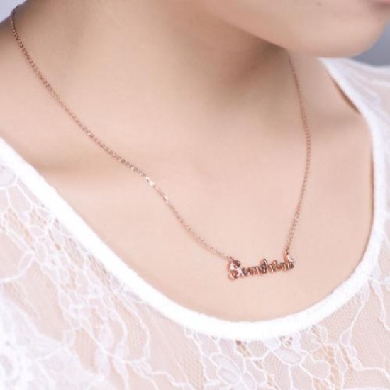 925 Sterling Silver Sunshine Letter Word Women Necklace Chain Jewelry