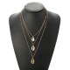 African Style Shell Multi-Layer Necklace Gold Metal Conch-inlaid Gold-rimmed Cavicle Chain Necklace