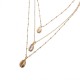 African Style Shell Multi-Layer Necklace Gold Metal Conch-inlaid Gold-rimmed Cavicle Chain Necklace