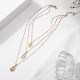 African Style Shell Multi-Layer Necklace Gold Metal Conch-inlaid Gold-rimmed Cavicle Chain Necklace