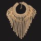 Alloy Chains Tassel Bubble Statement Chunky Necklace Gold Plated