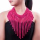 Alloy Chains Tassel Bubble Statement Chunky Necklace Gold Plated