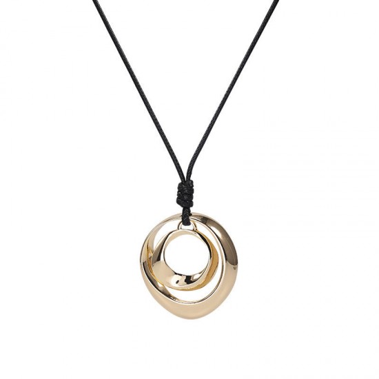 Alloy Necklace Double Circle Personality Simple Fashion Pendant for Women