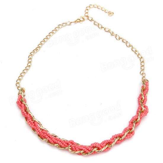 Alloy Winding Bead Statement Women Jewelry Necklace