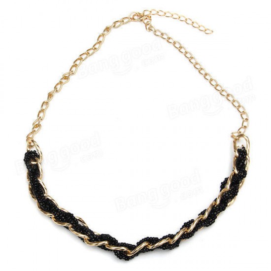 Alloy Winding Bead Statement Women Jewelry Necklace