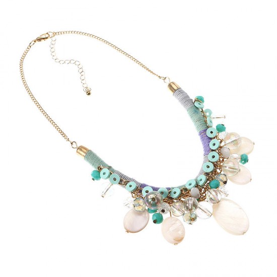 Bohemian Gold Trendy Party Shell Crystal Necklace Clothing Accessories for Women