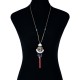 Bohemian Irregular Shell Pendant Chain Red Tassel Cotton Rope Necklace for Women