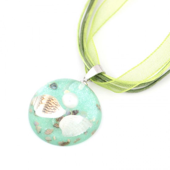 Bohemian Ocean Romance Shell Pearl Inside Hemisphere Pendant Clavicle Necklace for Women Bohemian Ocean Romance Shell Pearl Inside Hemisphere Pendant Clavicle Necklace for Women