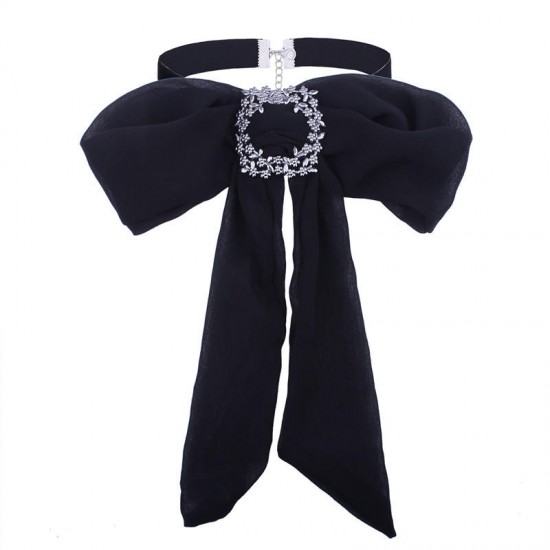 Choker Necklace Accessories Chiffon Bow Decorative Necklace Shirt Outside Collar for Women Choker Necklace Accessories Chiffon Bow Decorative Necklace Shirt Outside Collar for Women