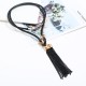 Ethnic Pendant Long Necklace Tassel Double Pendants Wax Rope Necklace Colthing Accessories for Women Ethnic Pendant Long Necklace Tassel Double Pendants Wax Rope Necklace Colthing Accessories for Women