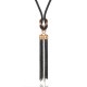 Ethnic Pendant Long Necklace Tassel Double Pendants Wax Rope Necklace Colthing Accessories for Women Ethnic Pendant Long Necklace Tassel Double Pendants Wax Rope Necklace Colthing Accessories for Women