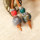 Handmade Ceramic Colorful Beads Ball Leaf Leather Rope Vintage Long Necklace for Women Handmade Ceramic Colorful Beads Ball Leaf Leather Rope Vintage Long Necklace for Women