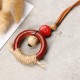 Handmade Ceramic Colorful Beads Ball Leaf Leather Rope Vintage Long Necklace for Women Handmade Ceramic Colorful Beads Ball Leaf Leather Rope Vintage Long Necklace for Women