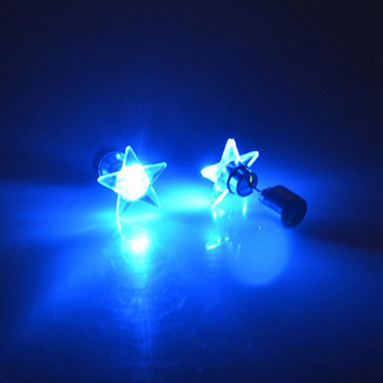 1 Pair Attractive LED Earrings Light Up Star Glowing Charm Ear Stud Women Christmas Gift