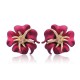 1 Pair Elegant Brilliant Blue Red Blooming Flowers Golden Rhinestones Stud Earrings 1 Pair Elegant Brilliant Blue Red Blooming Flowers Golden Rhinestones Stud Earrings