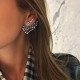 1Pcs Fashion Alloy Multi-drill Asymmetrical Earring Multilayer Ear Stud for Women