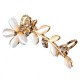 1pc Gold Plated Opal Rhinestone Flower Leaf Ear Clip Cuff Earrings