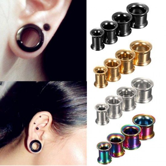 1pc Stainless Steel Flared Ear Plug Hollow Expander Tunnel Piercing