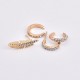 4Pcs Rhinestones Earring Set Gold Ear Clip Leaf Ear Stud Earrings Gift for Women